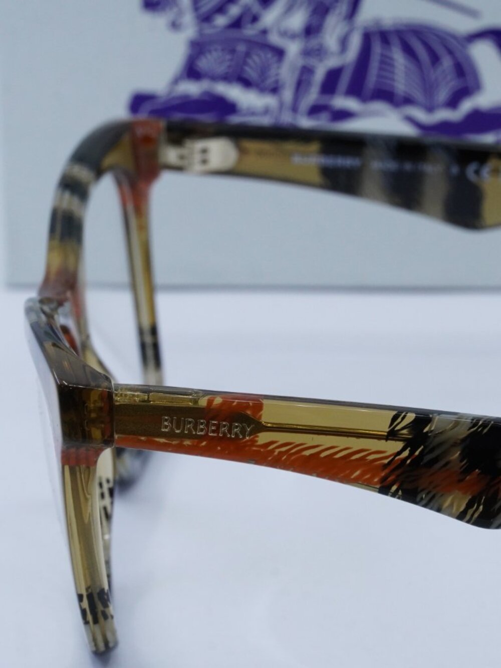 Burberry BE2416 4146 Cat Eye Eyeglasses 52mm - Check Sand - Picture 5 of 10